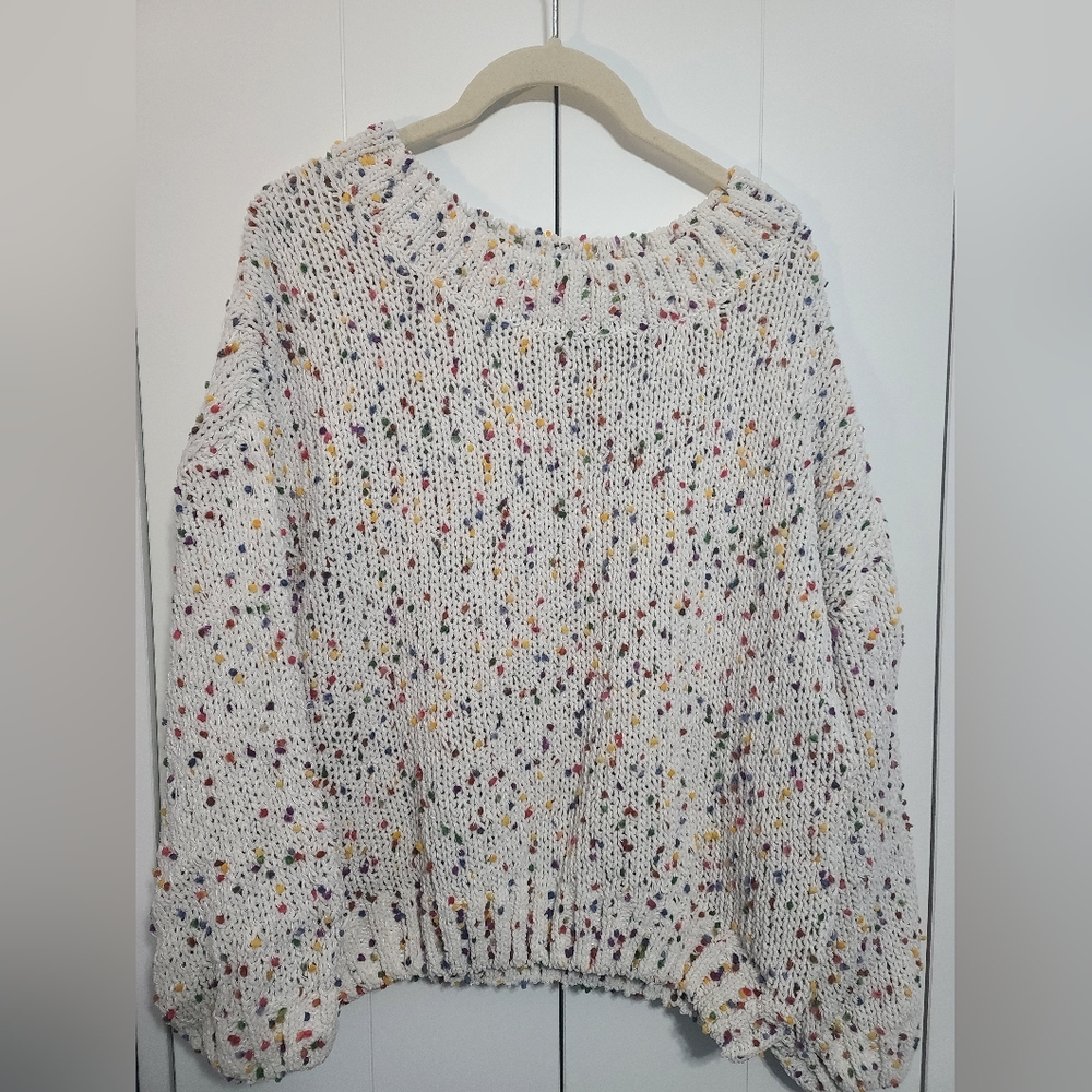 Harper confetti sweater in white size large